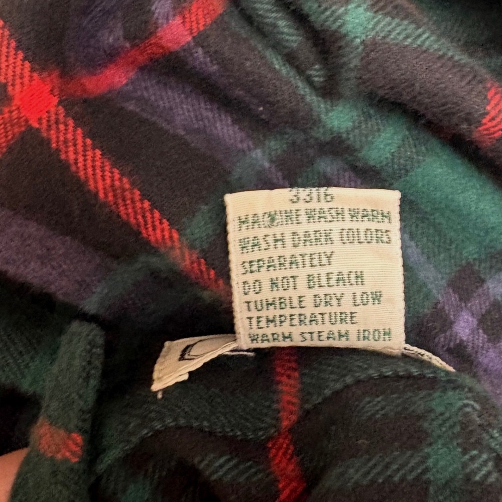 VTG Britches Maxi Plaid Flannel Dress Jumper M Button Back Modest Grunge Country - Picture 6 of 6